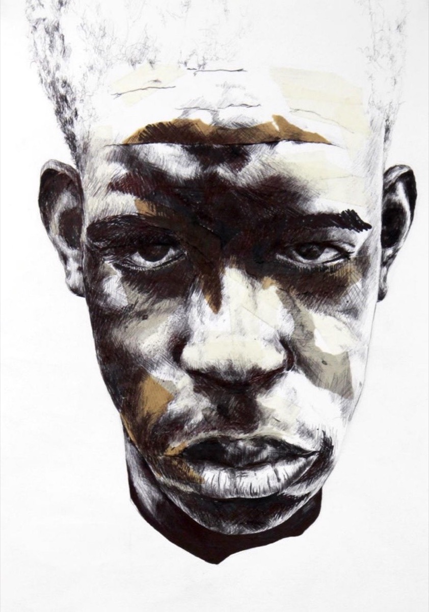 Jay by Ezra Myers, charcoal and ink drawing on paper from 2014