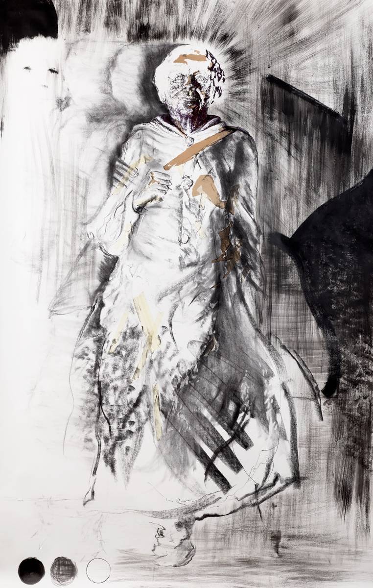 Mary in the Light by Ezra Myers, large-scale drawing exploring Mary Seacole, cultural inheritance and ancestral presence